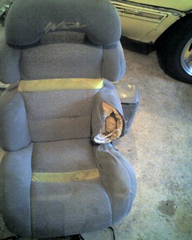 The driver's seat was almost toast...